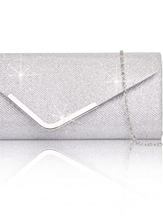 Handbags - 🆕 Silver Clutch Purses for Women, Shiny Sequin Envelope Clutch Evening Bag